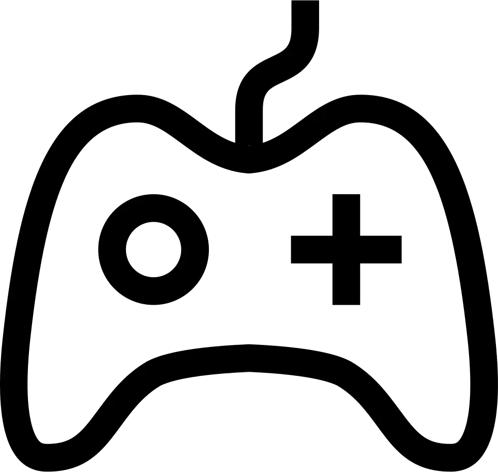 Gaming Controller Icon in Black Line Style