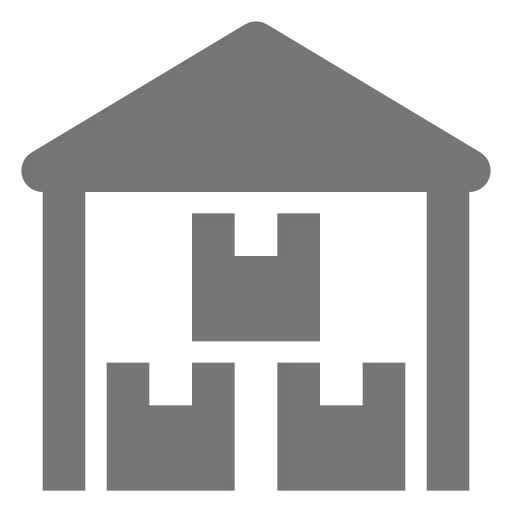 Warehouse Icon with Stacked Boxes