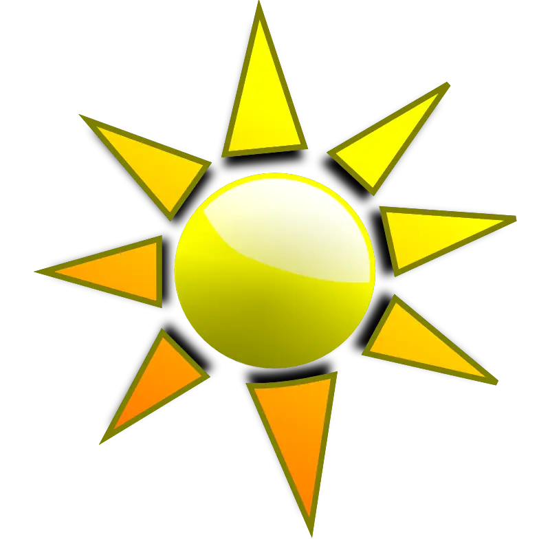 Abstract Sun with Yellow and Orange Rays
