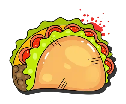 Comic-Style Taco Food Illustration