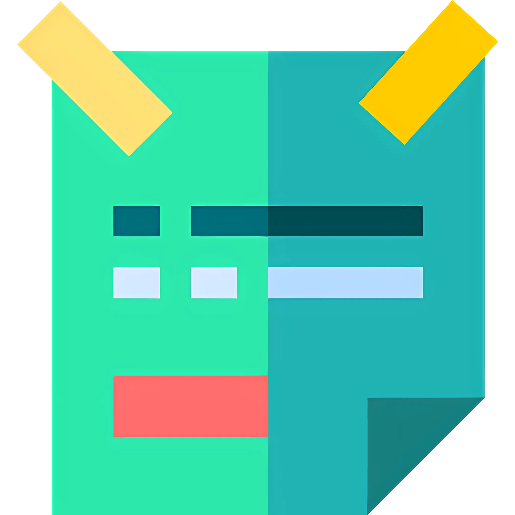 Colorful Sticky Note in Flat Cartoon Style