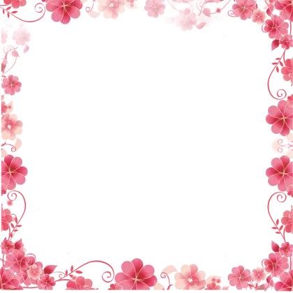 Red Floral Border Frame