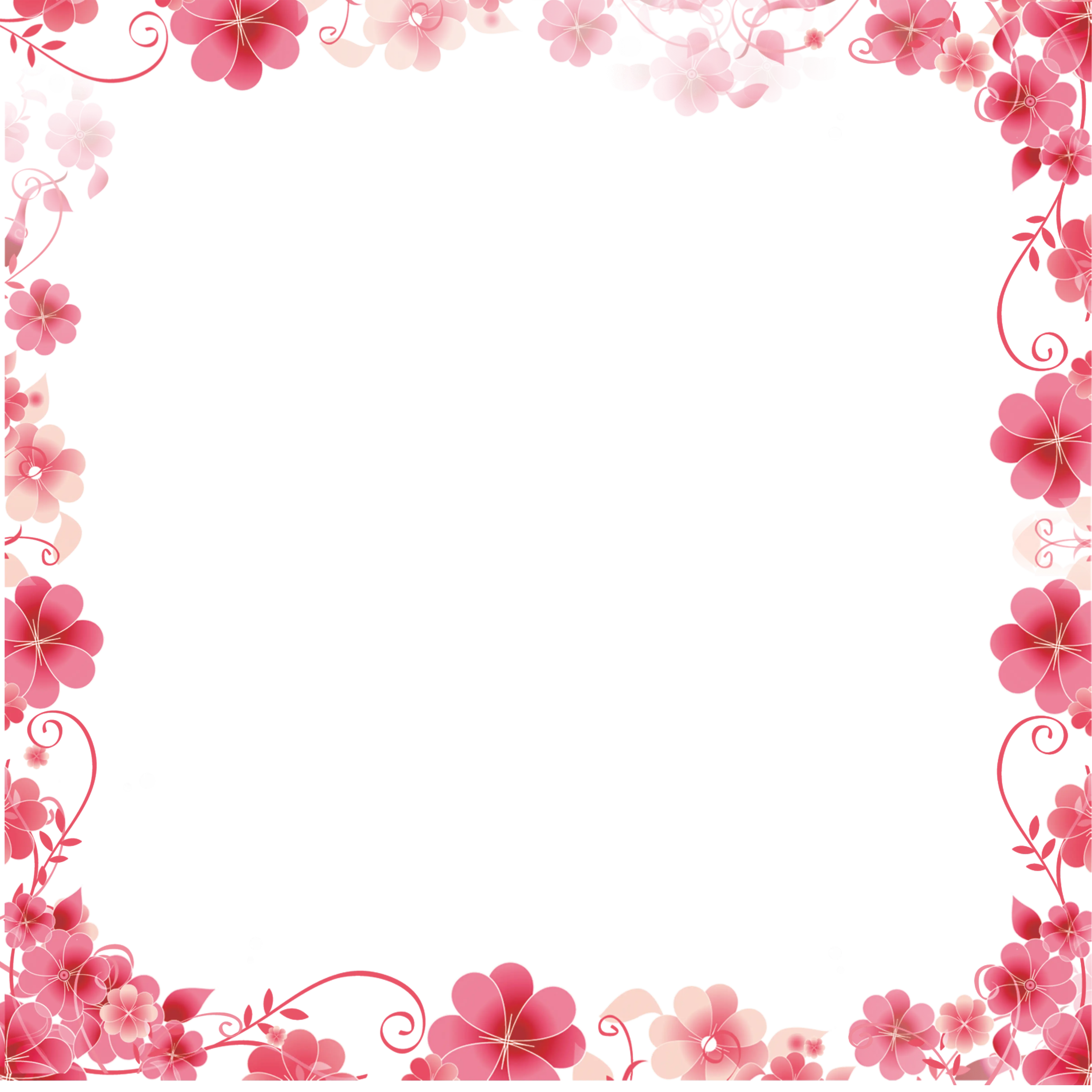 Red Floral Border Frame