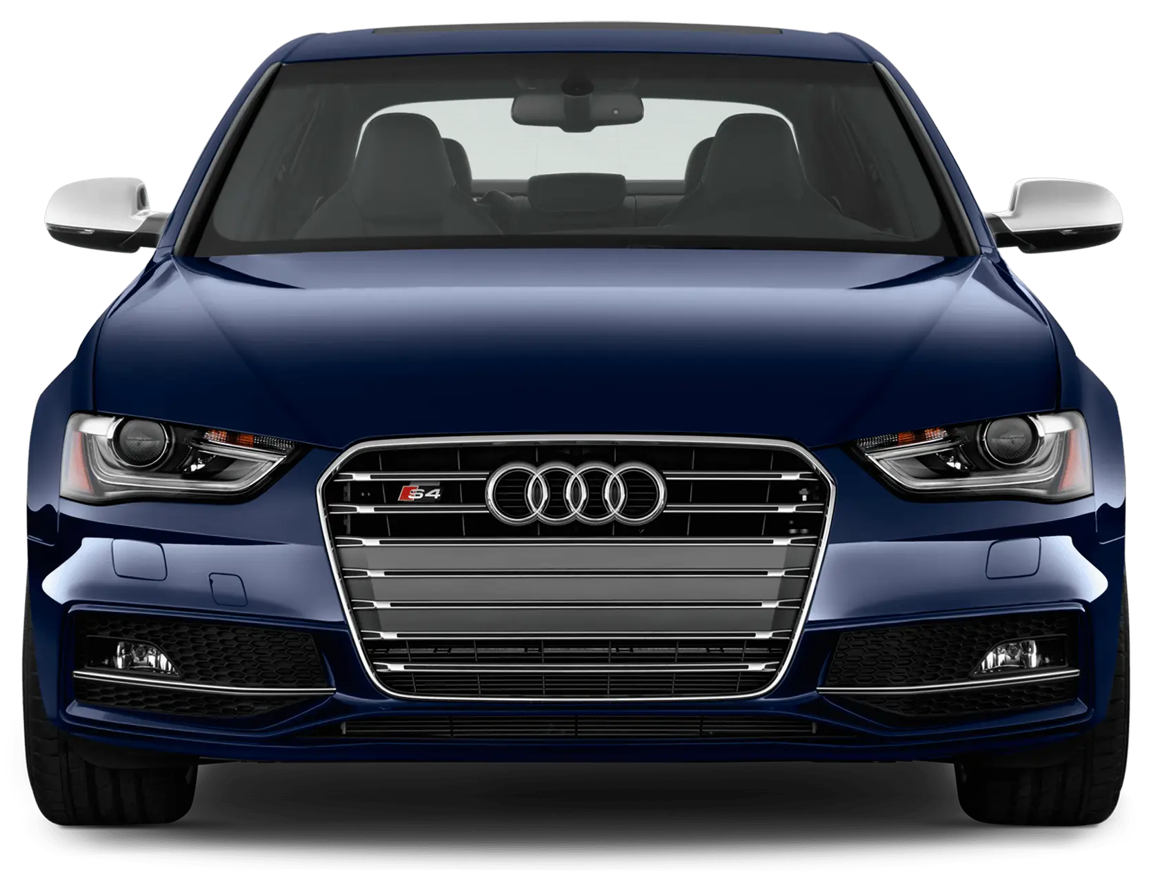 Front View of a Blue Modern Car