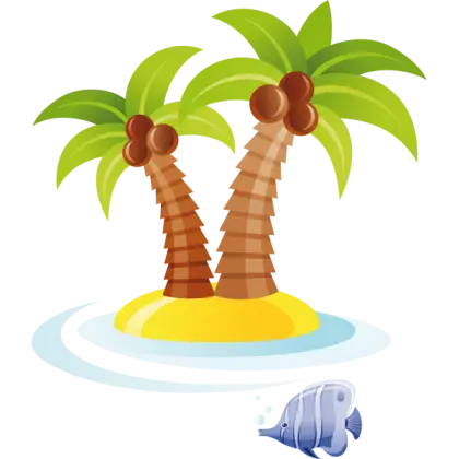 Palm Trees on Island