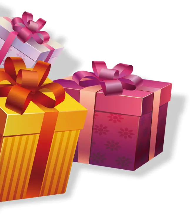 Colorful Gift Boxes Wrapped with Ribbons