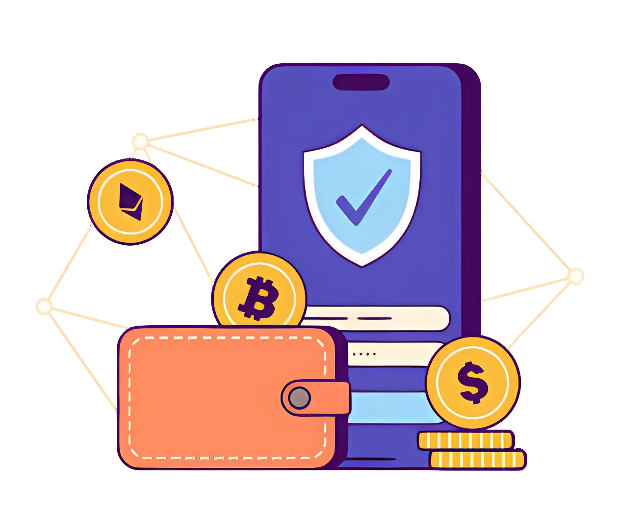 Cryptocurrency Wallet with Coins