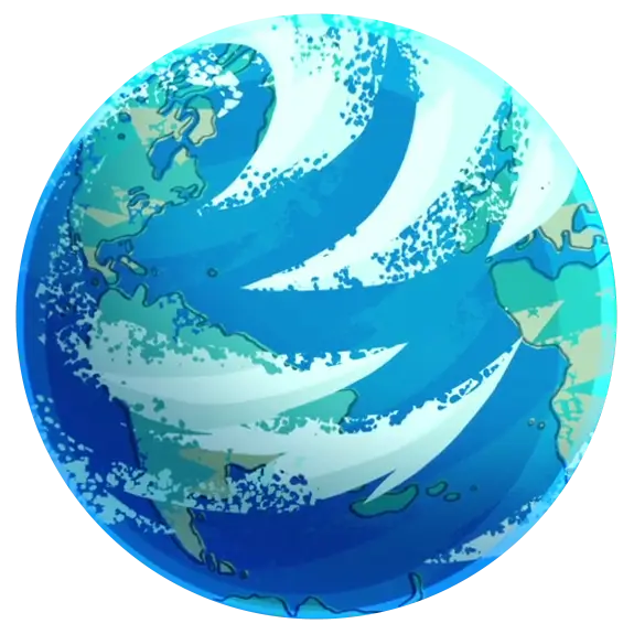 Swirling Cartoon Earth Illustration