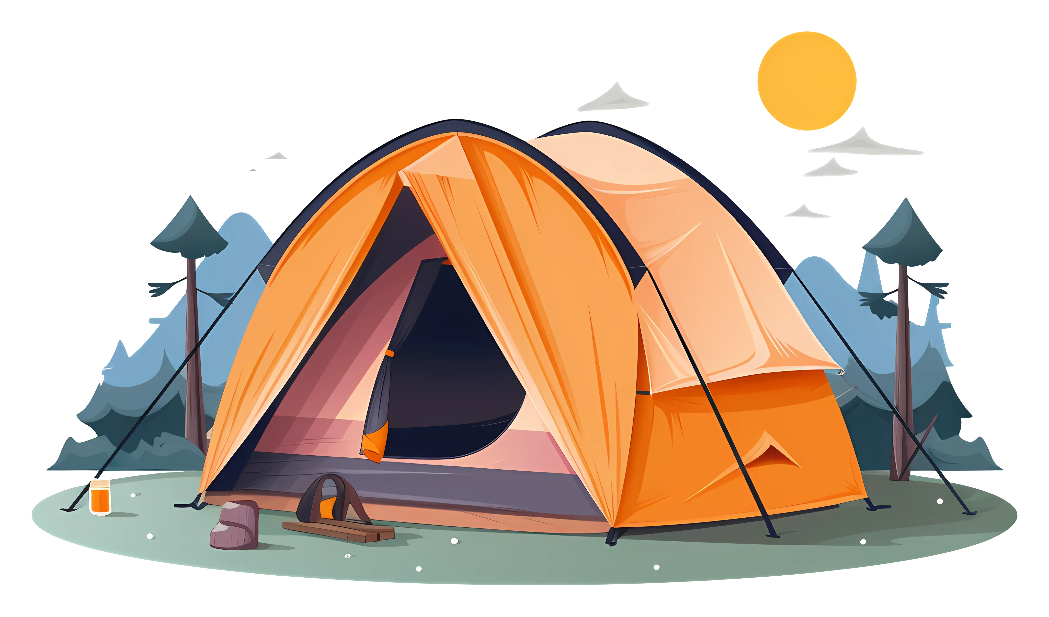 Bright Orange Tent for Camping Adventures