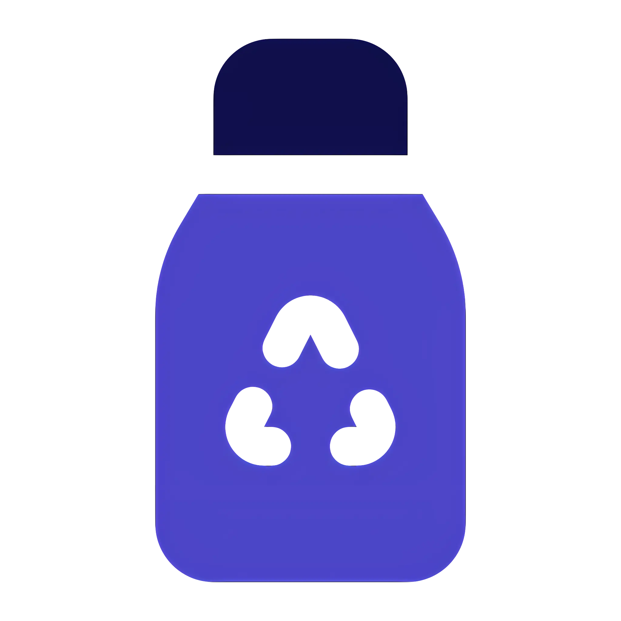 Blue Recycling Bottle Icon