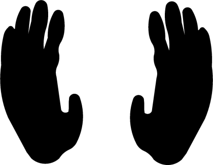 Black Hand Silhouettes Facing Each Other