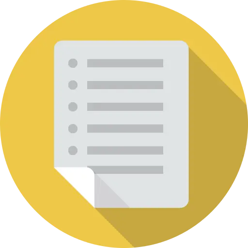 Document Icon with Checklist in Flat Style