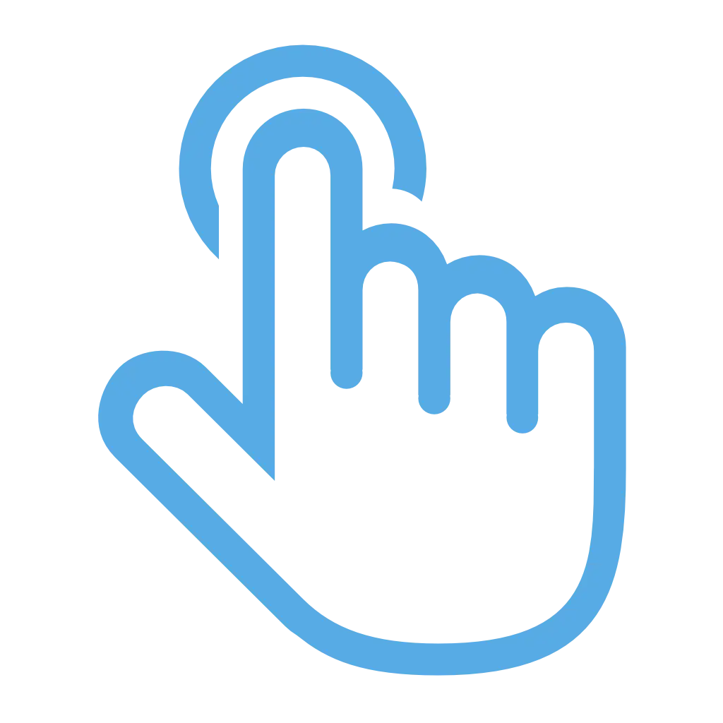 Click Hand Icon in Blue Design