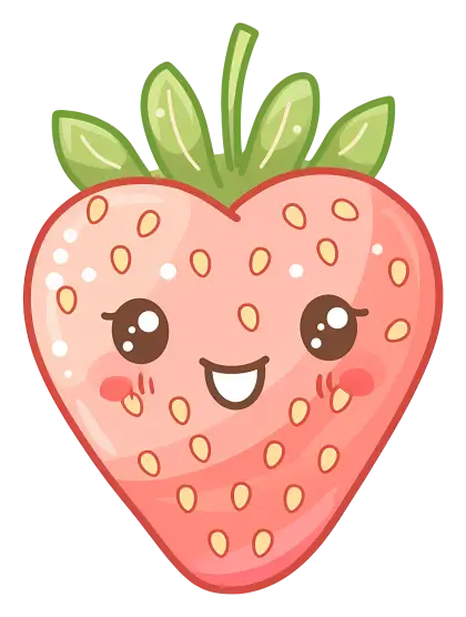 Cute Smiling Strawberry Cartoon