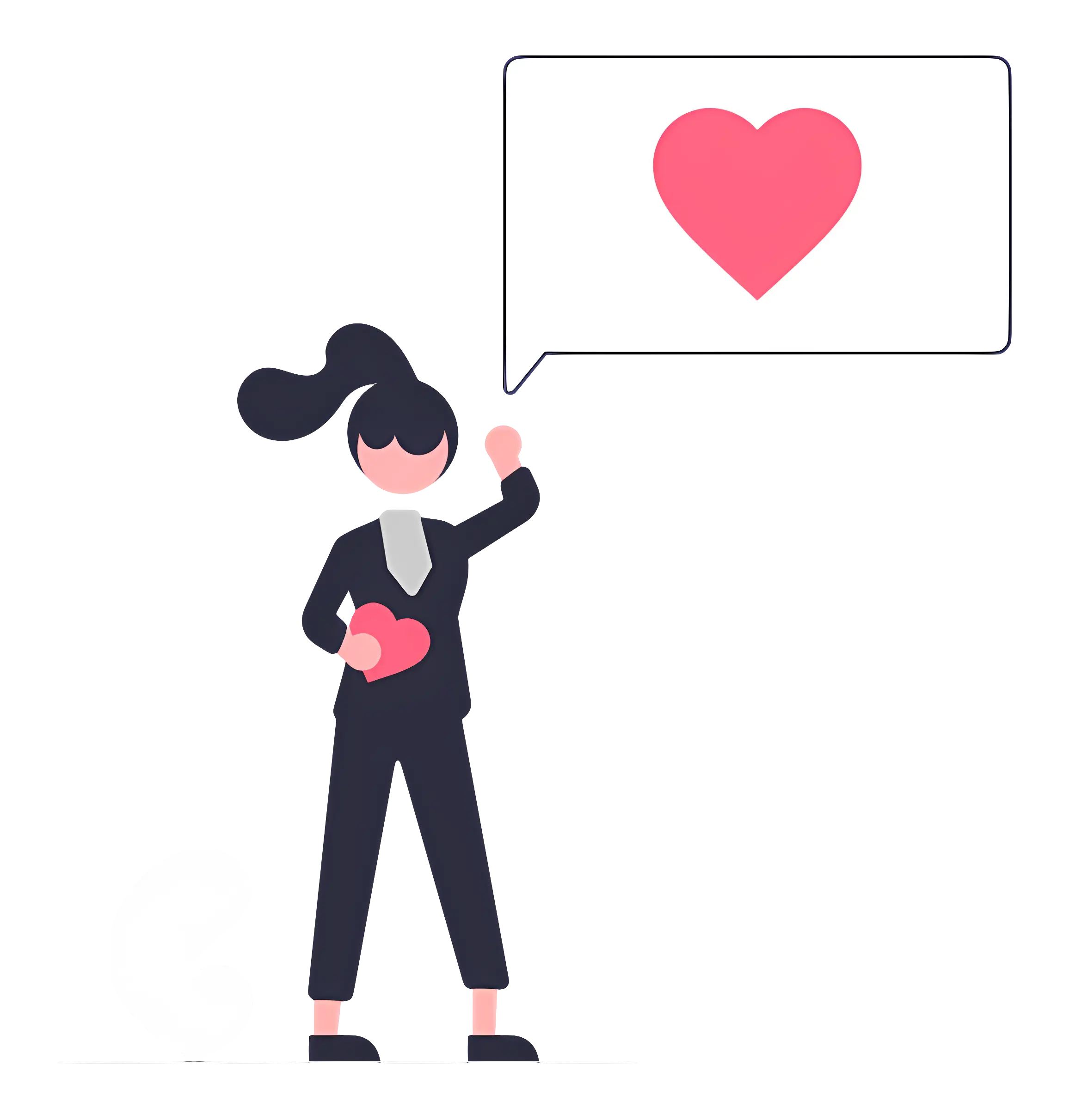 Woman with Heart Speech Bubble