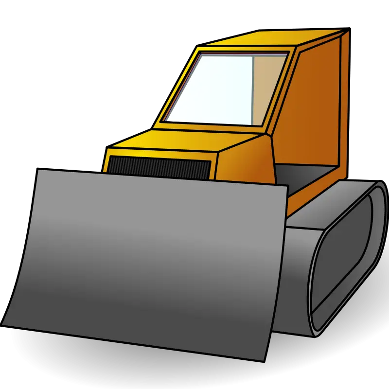 Cartoon Bulldozer for Construction Themes