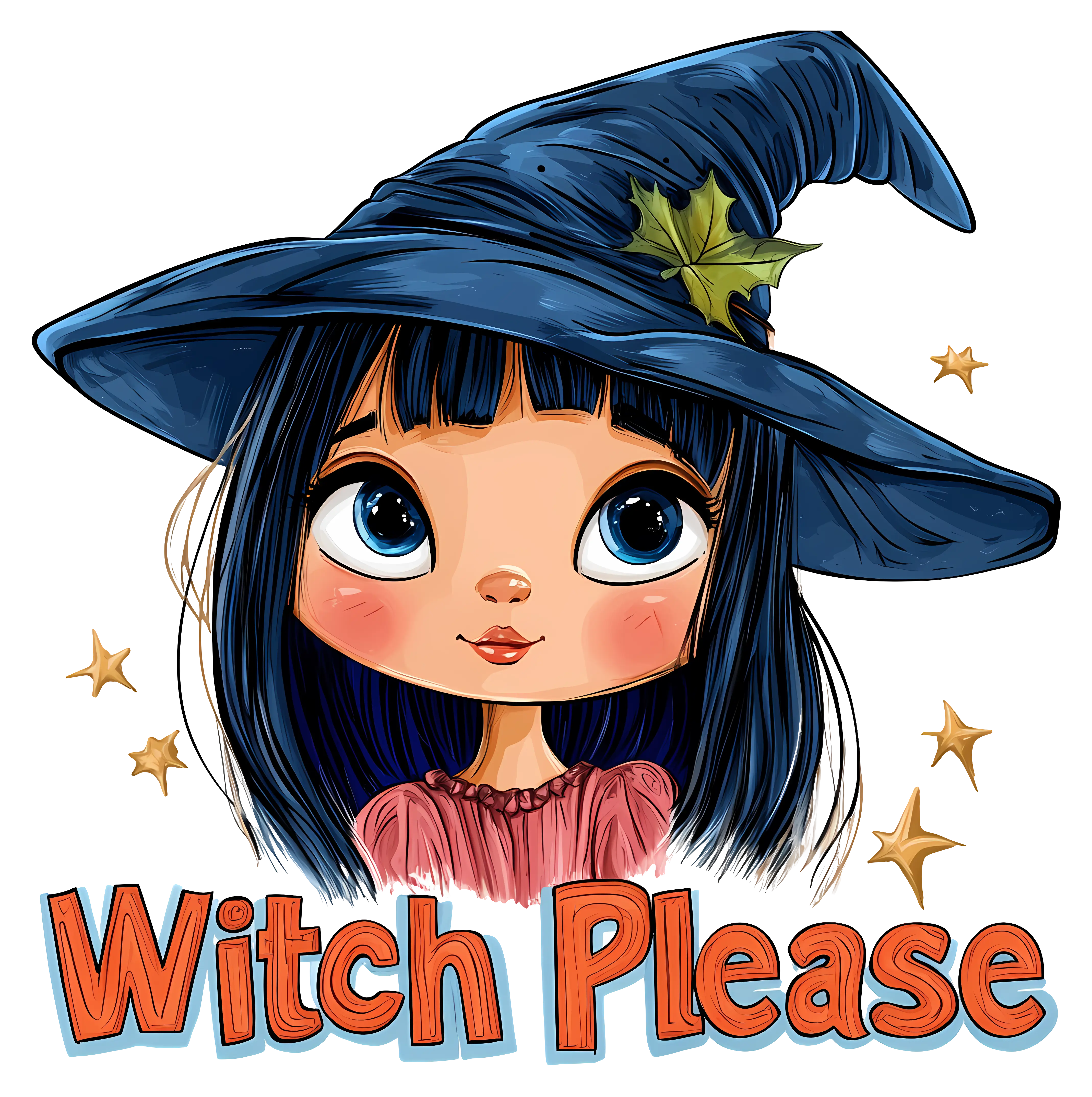 Charming Witch with Stars