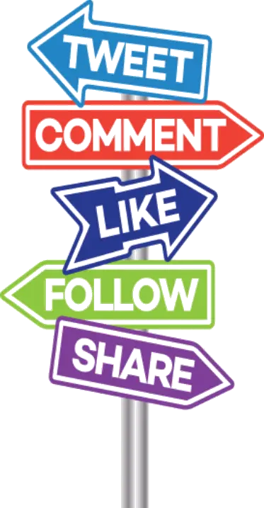Colorful Social Media Directional Signs