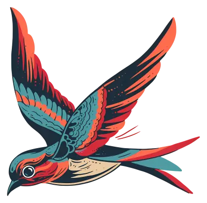 Vibrant Colorful Bird in Flight