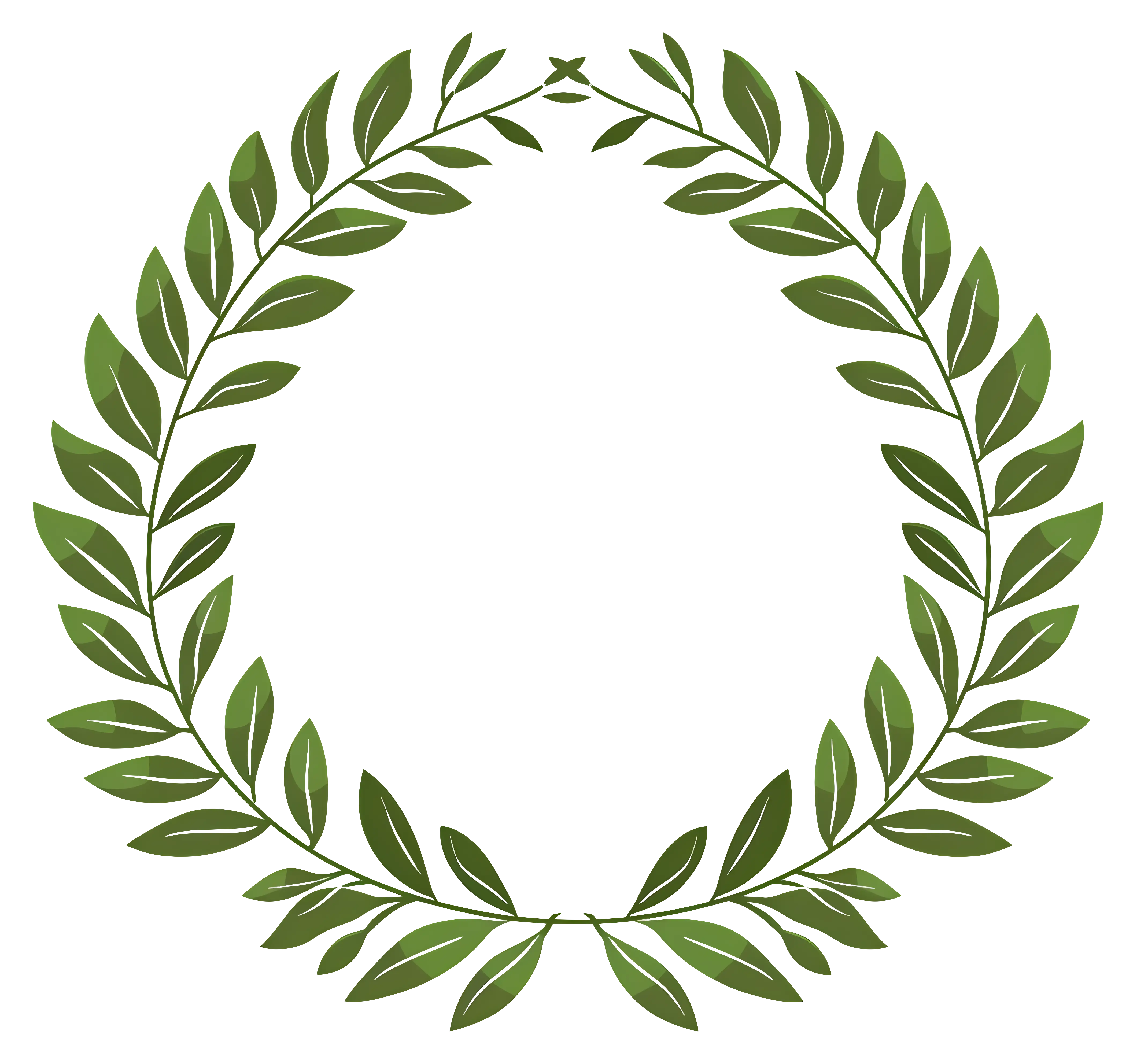 Green Laurel Wreath for Victory Symbol