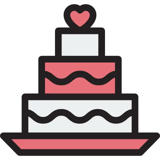 Heart Tiered Cake Illustration
