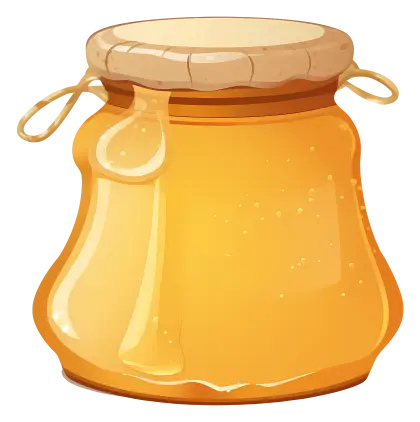 Glossy Honey Jar with Dripping Honey