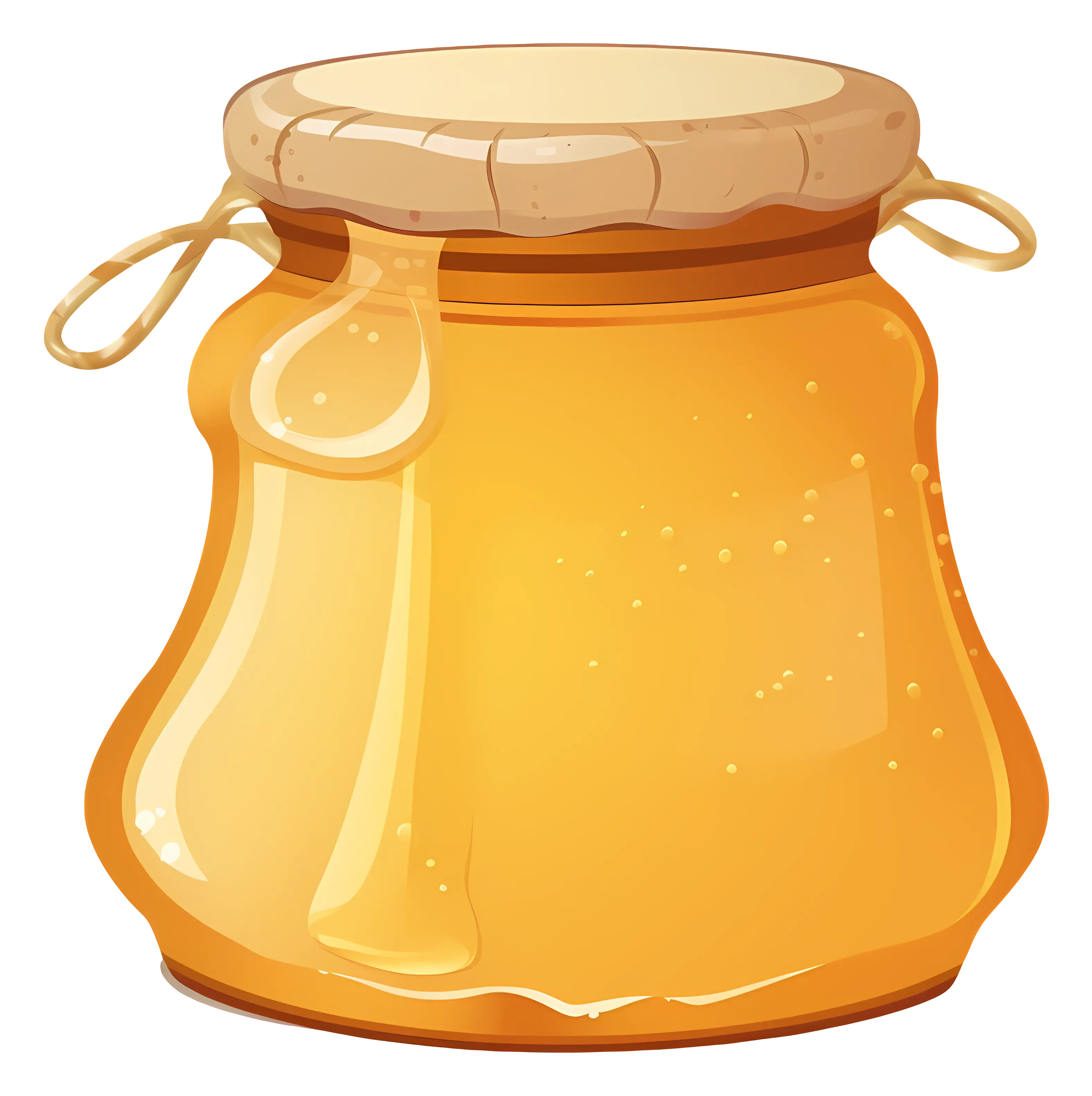 Glossy Honey Jar with Dripping Honey
