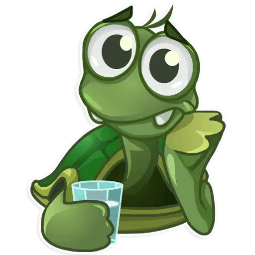 Cute Turtle Cartoon Illustration