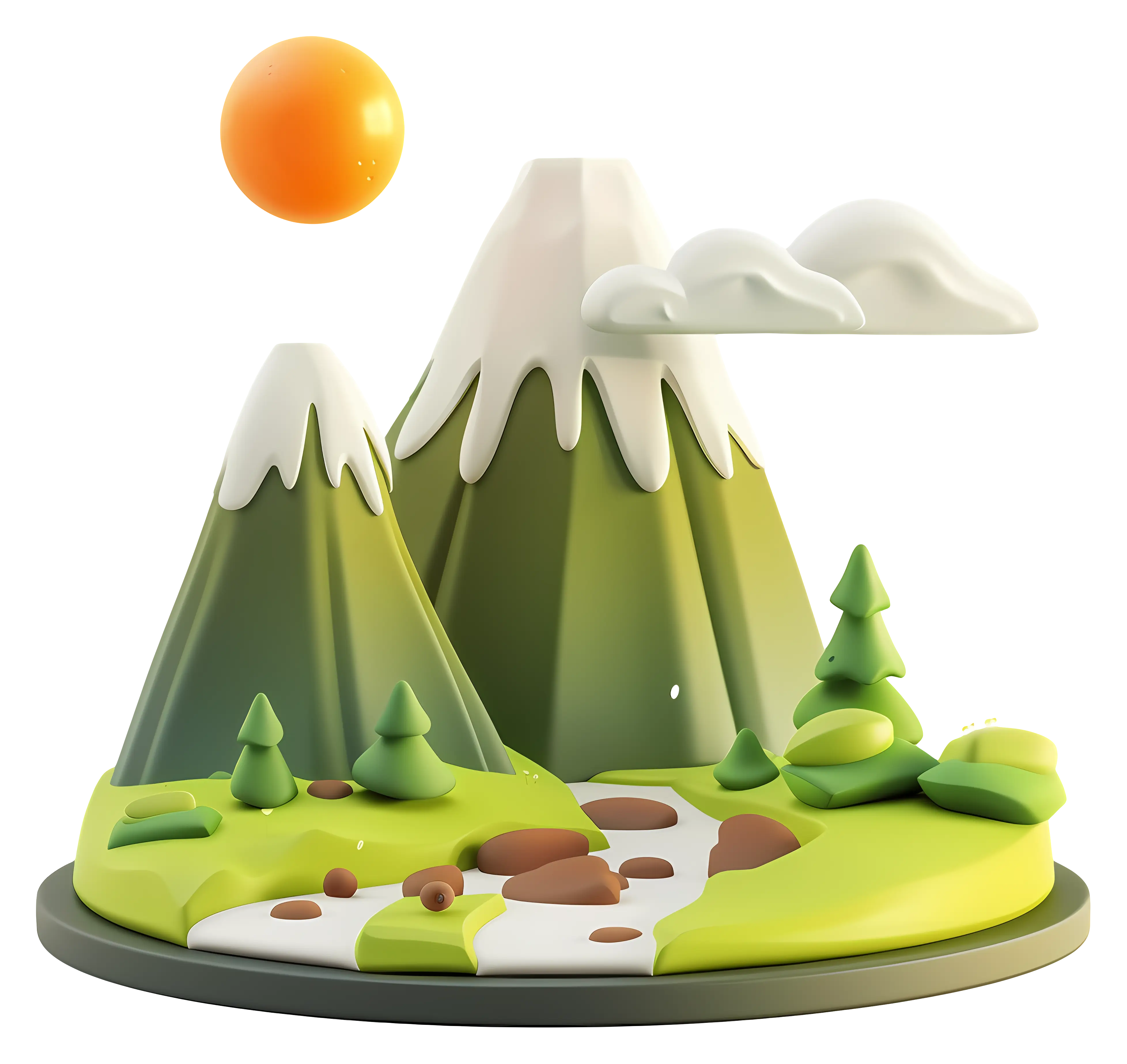 Cartoon Mountain Landscape