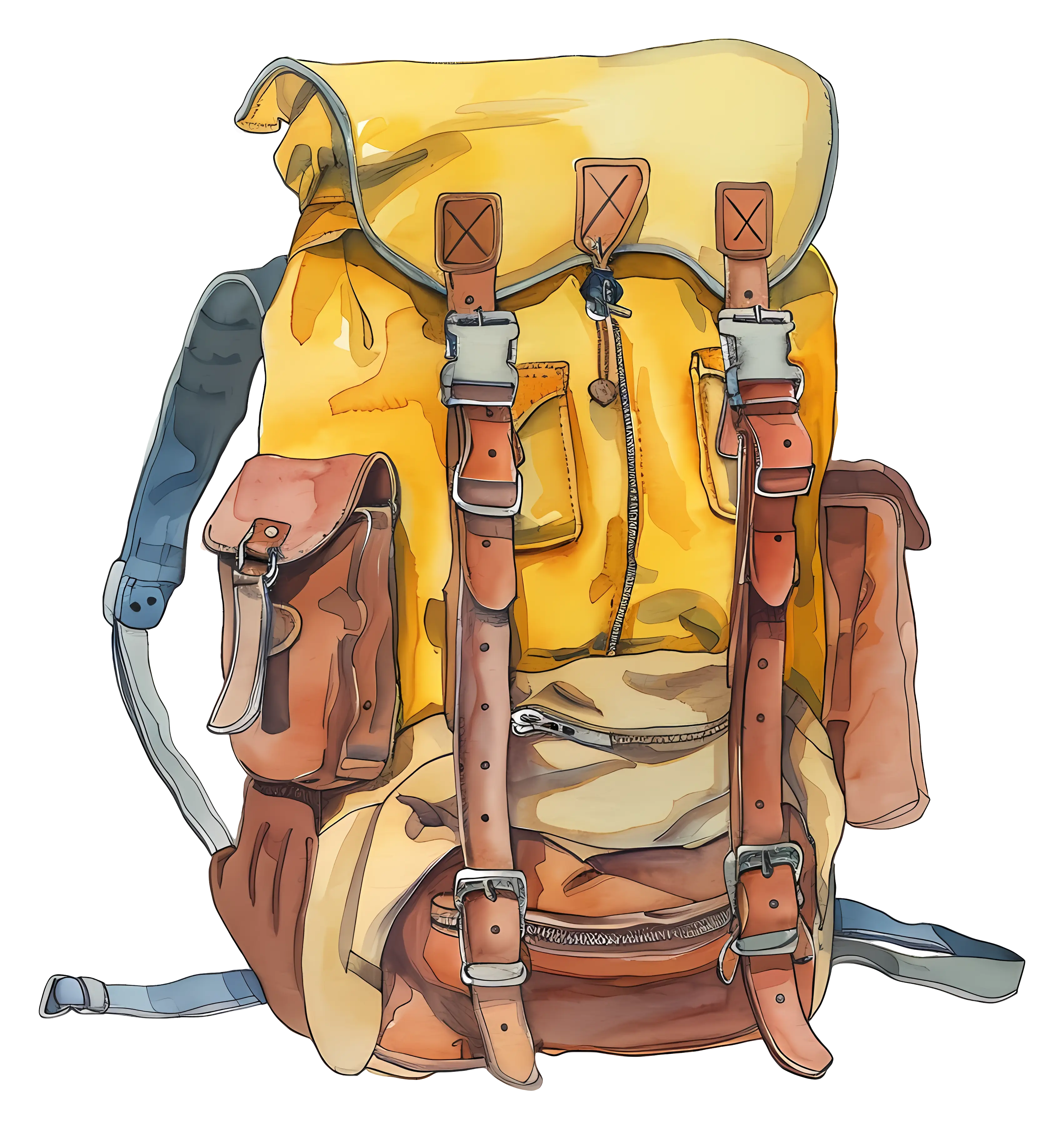 Classic Yellow Backpack for Travel