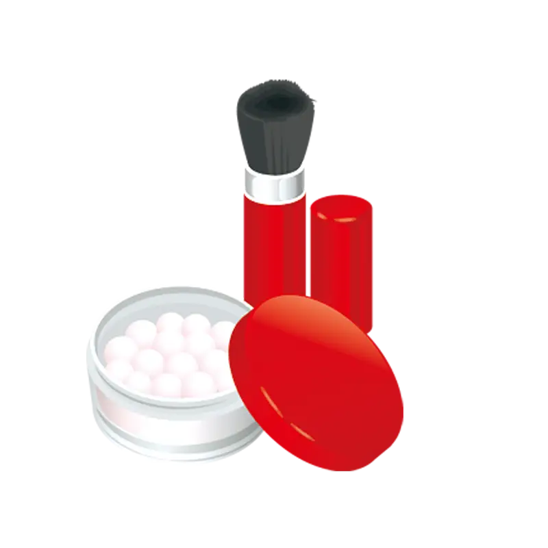 Red Makeup Set with Brush and Powder