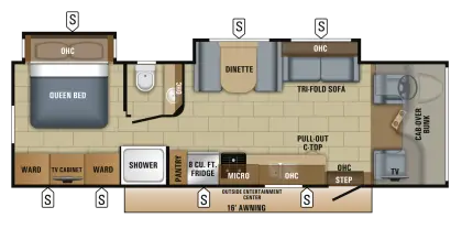 Detailed RV Floor Plan Layout
