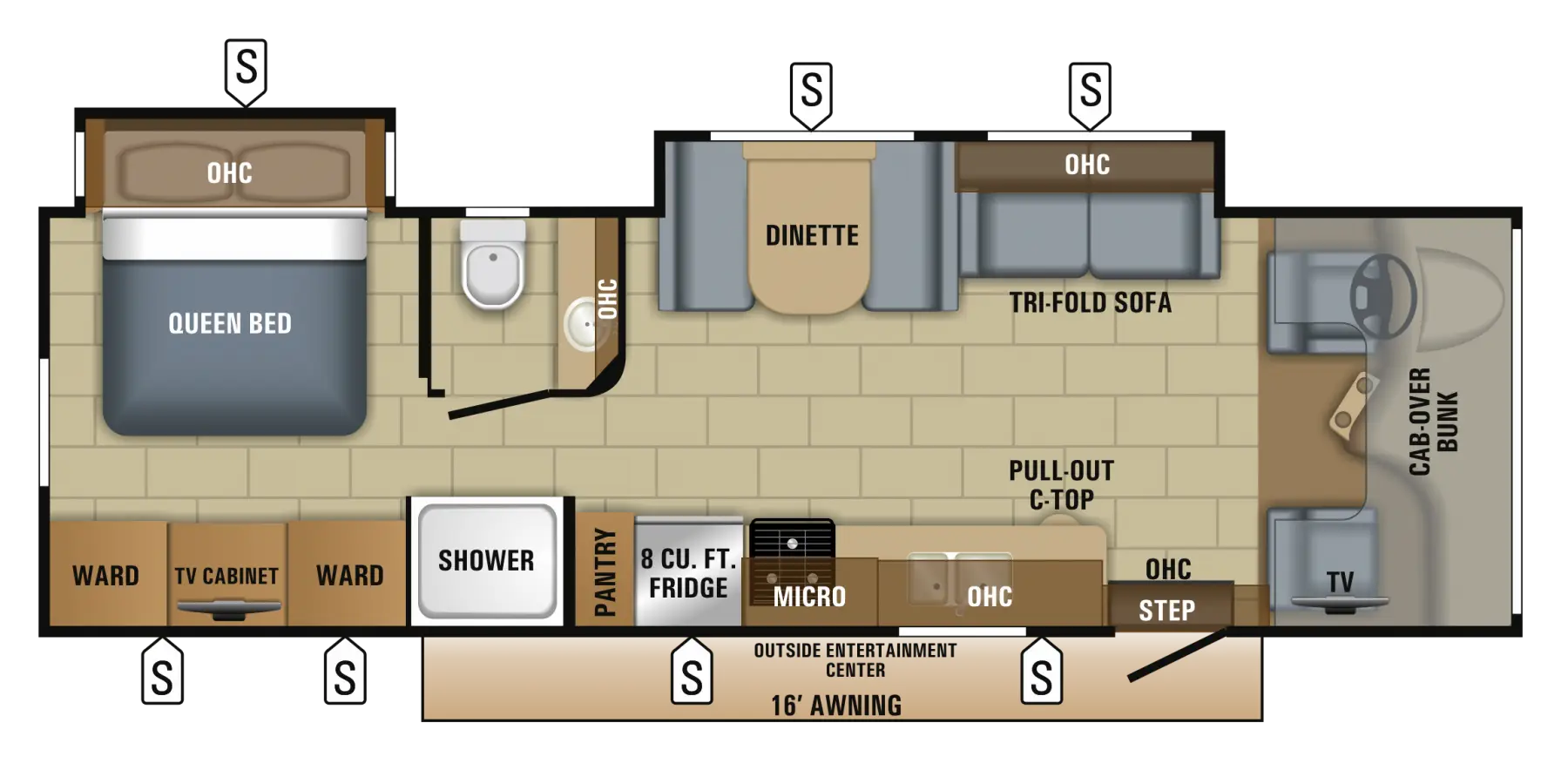 Detailed RV Floor Plan Layout