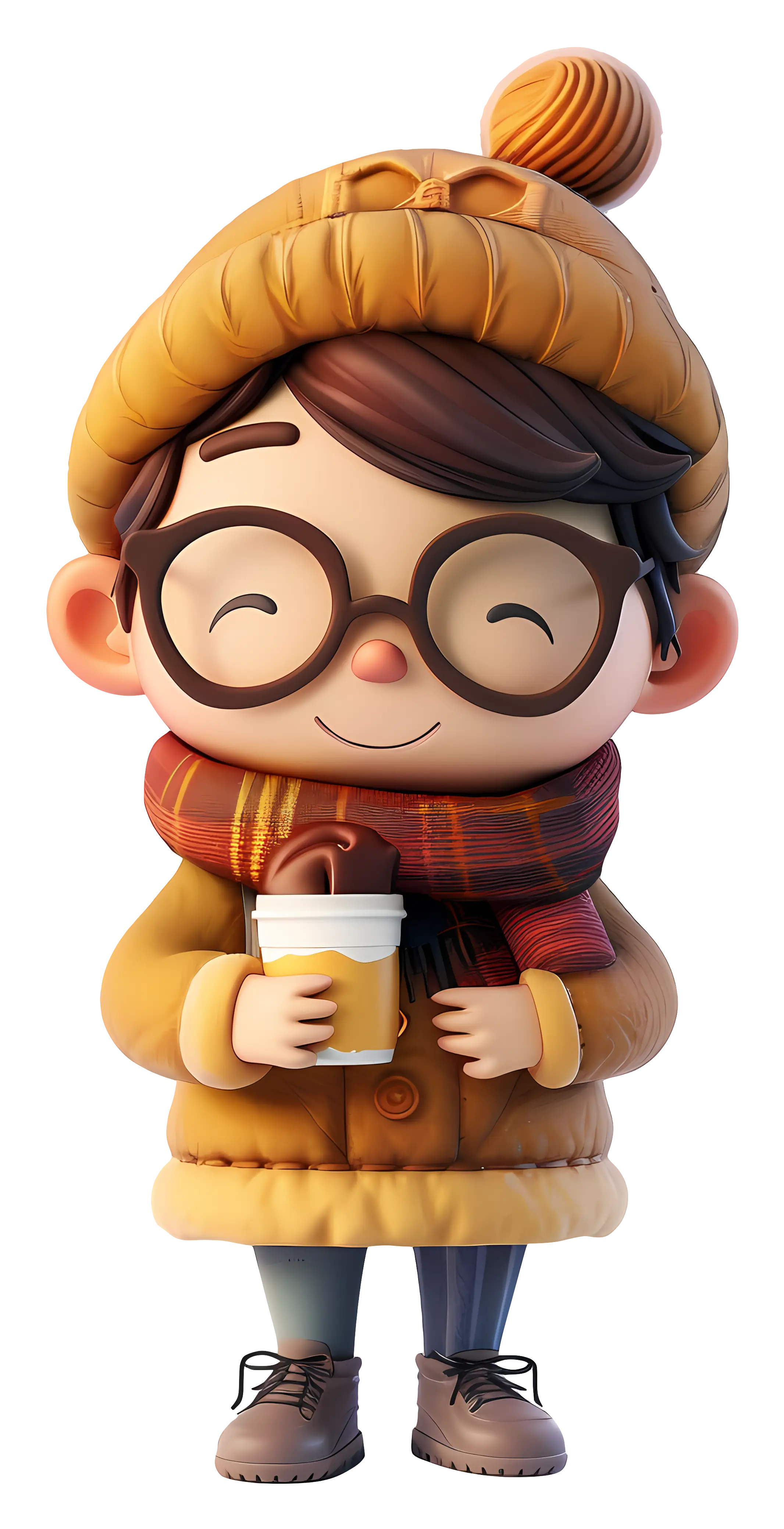 Winter Character with Hot Drink