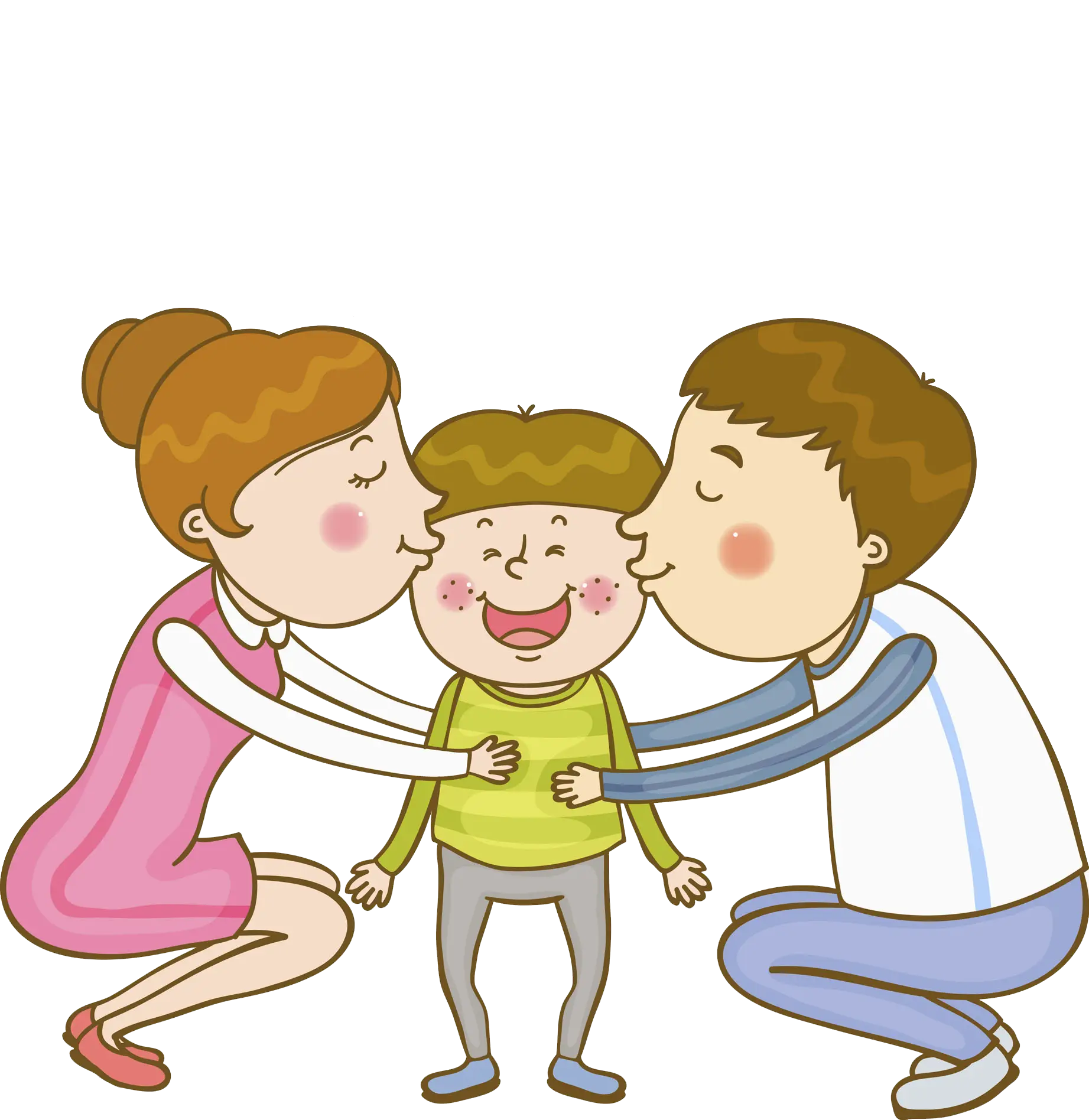 Happy Family with Parents and Child