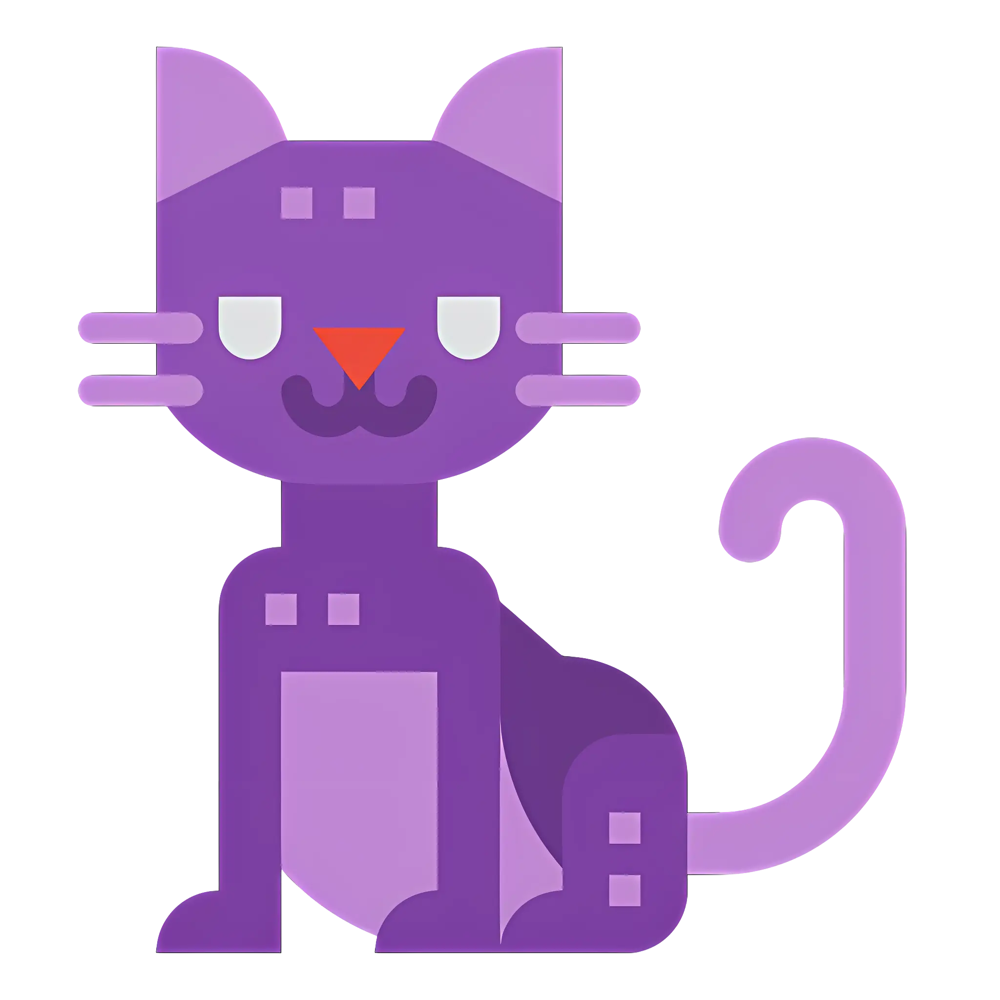 Purple Cartoon Cat Illustration