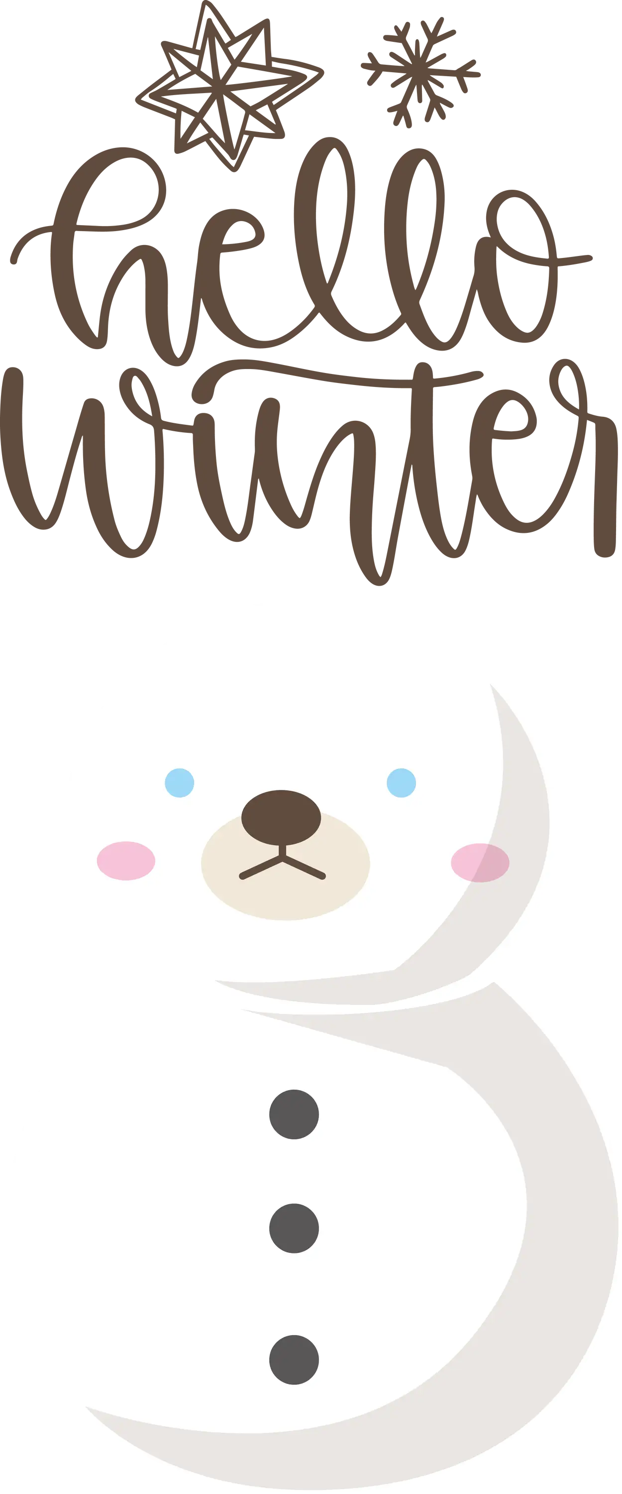 Hello Winter with Cute Snowman