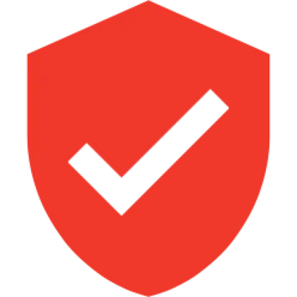 Red Shield with Checkmark Symbol