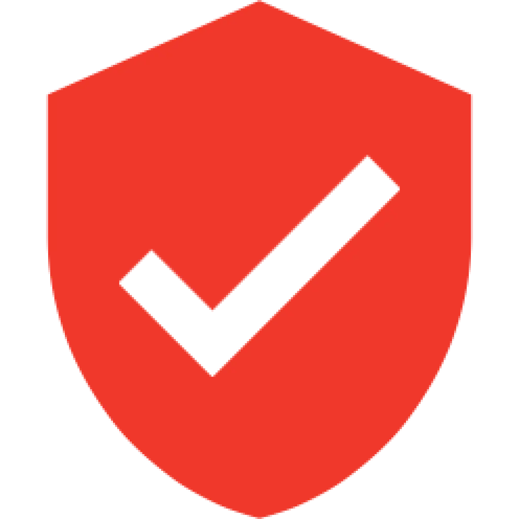 Red Shield with Checkmark Symbol