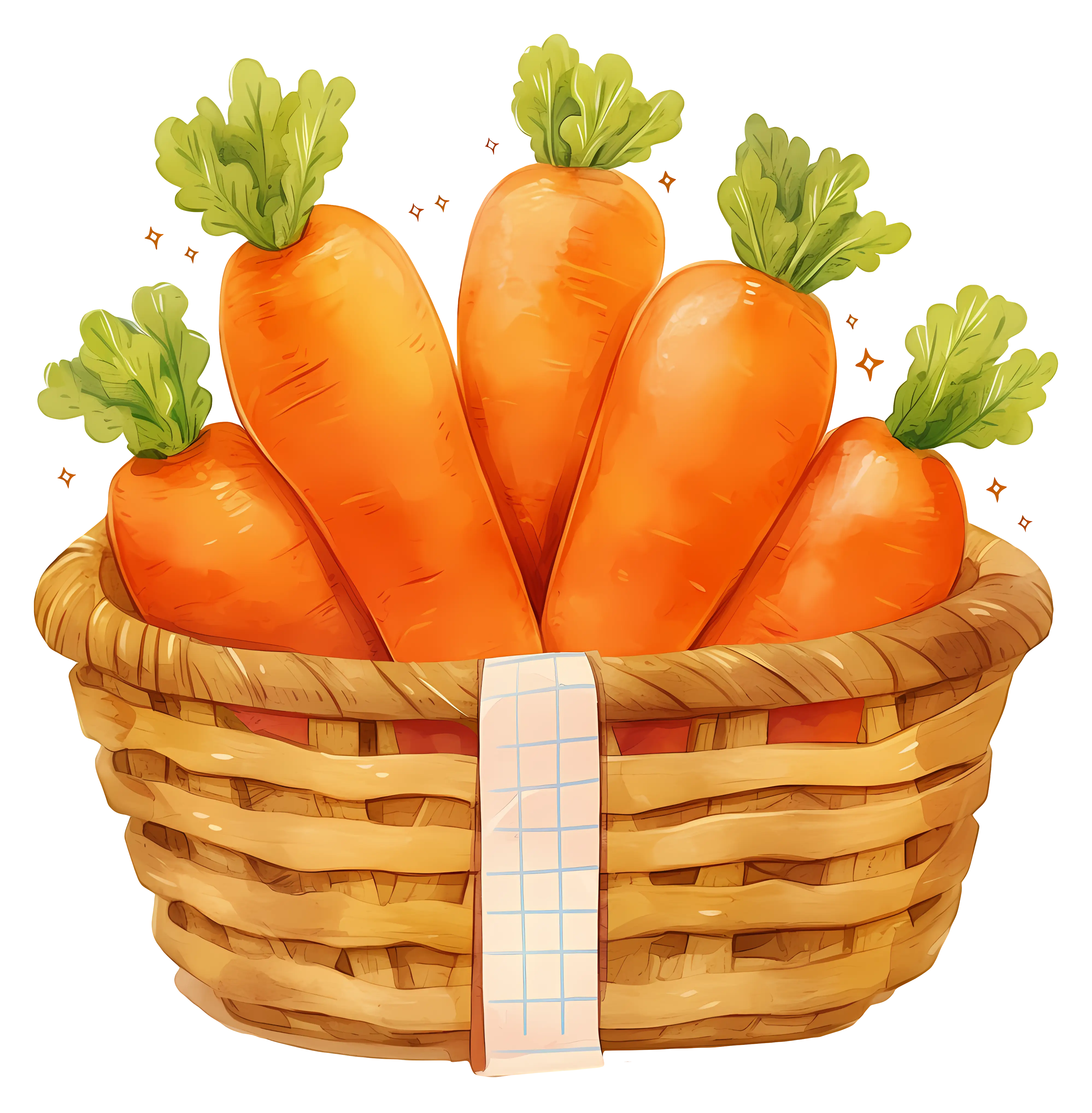Basket of Fresh Carrots Illustration