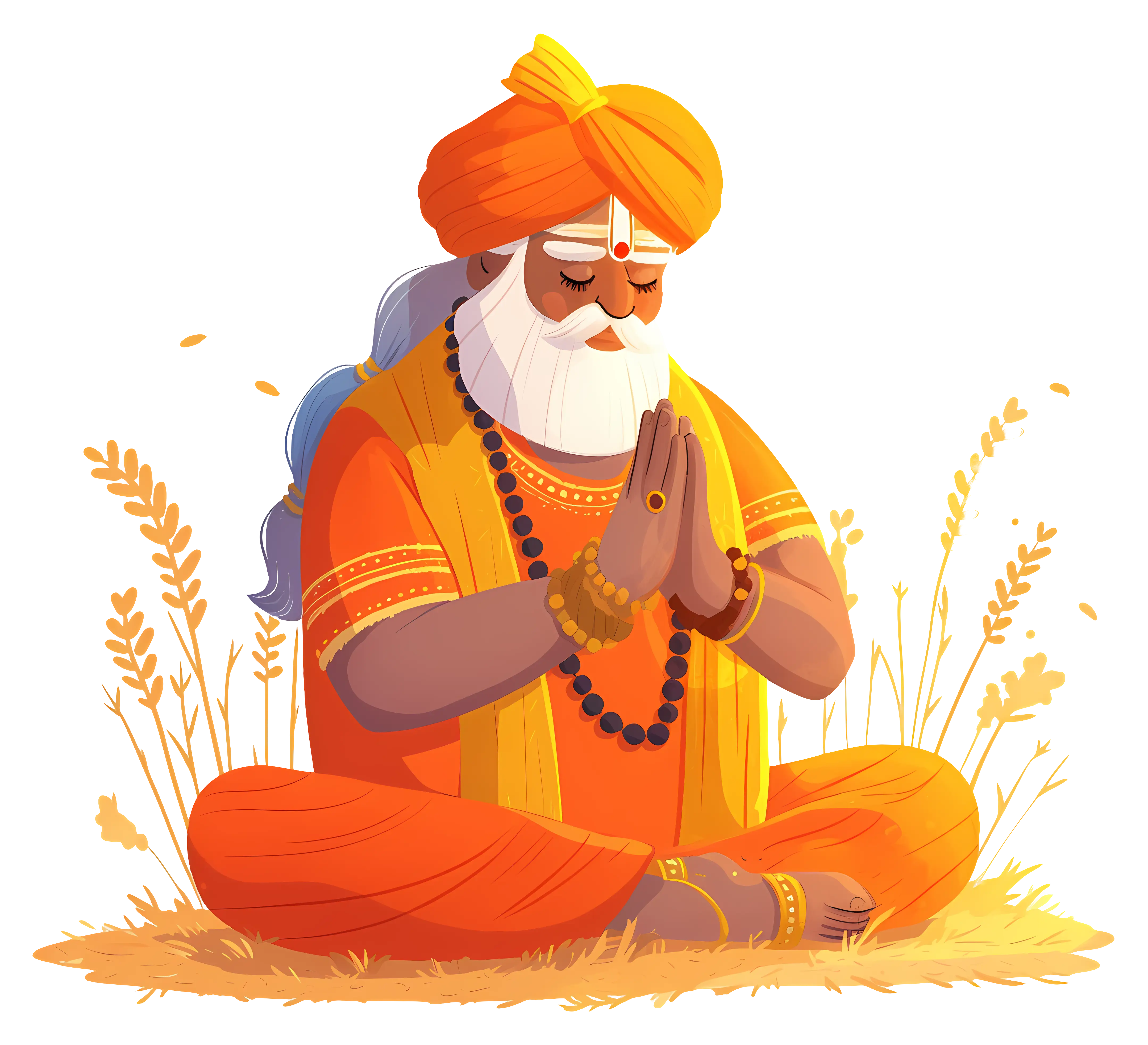 Meditating Sage in Prayer Pose