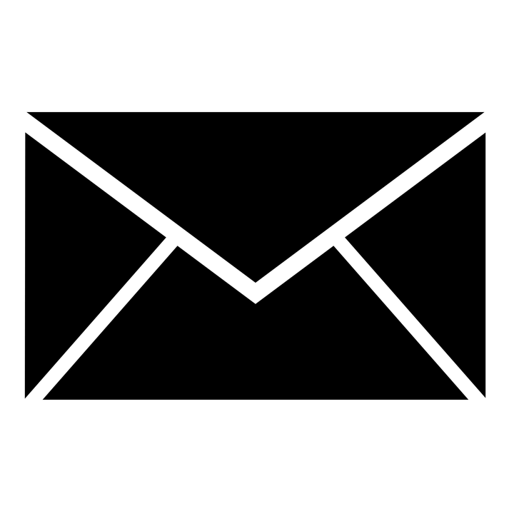 Black Envelope Icon for Communication Concept