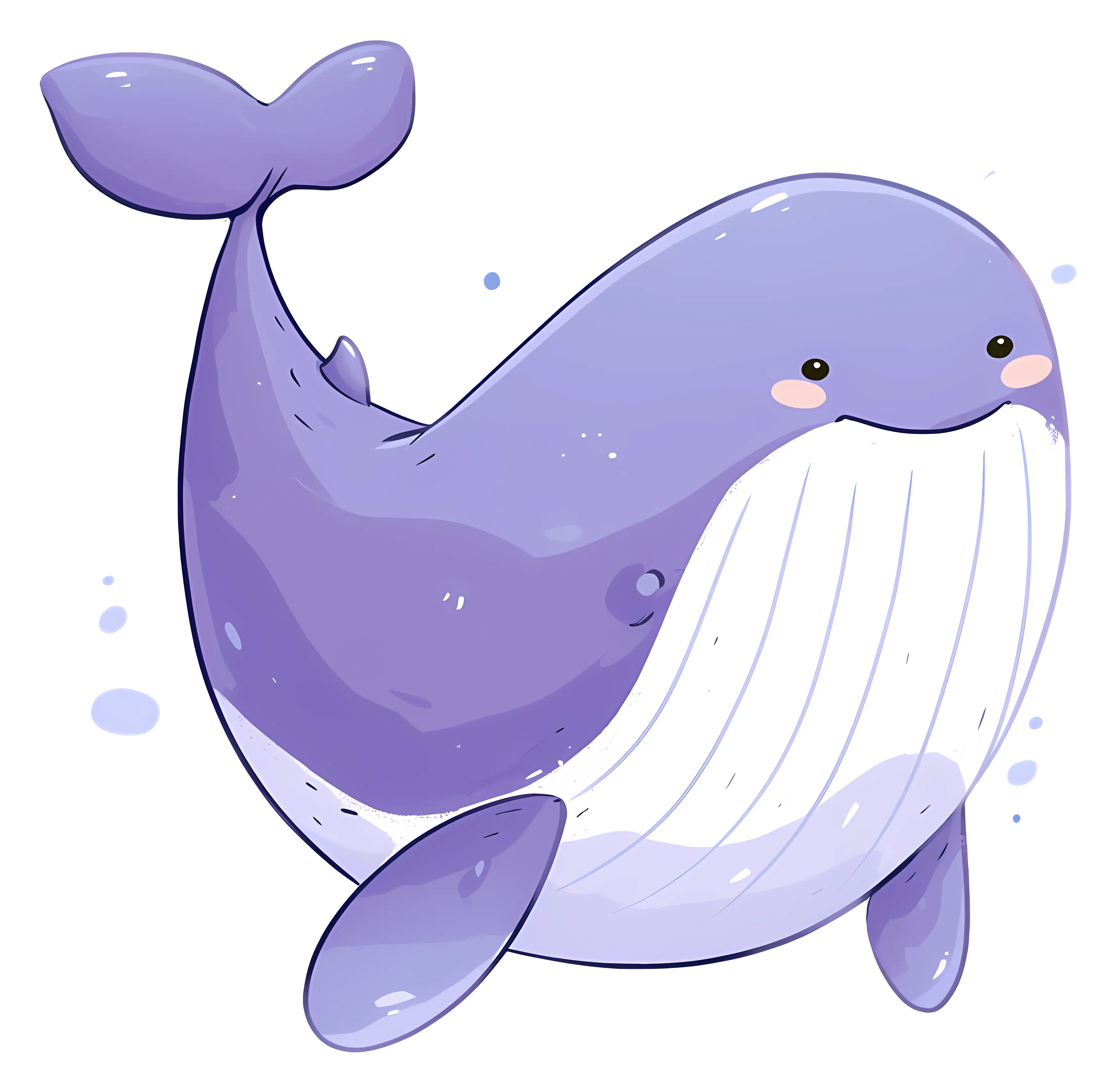 Cute Whale Cartoon Illustration
