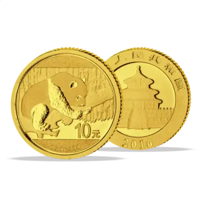 Chinese Gold Coins with Panda Design
