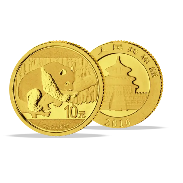 Chinese Gold Coins with Panda Design
