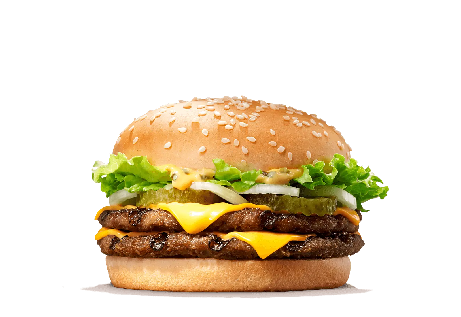 Cheeseburger with Lettuce and Sesame Bun