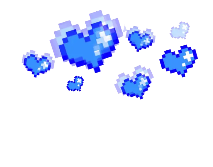 Blue Pixel Hearts