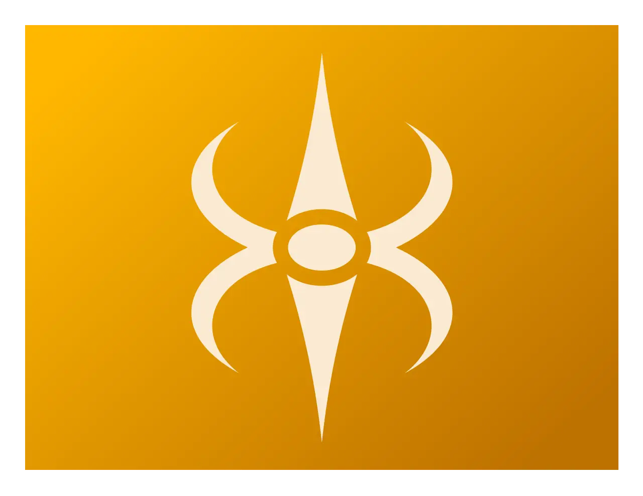 Abstract Symbol on Orange Background