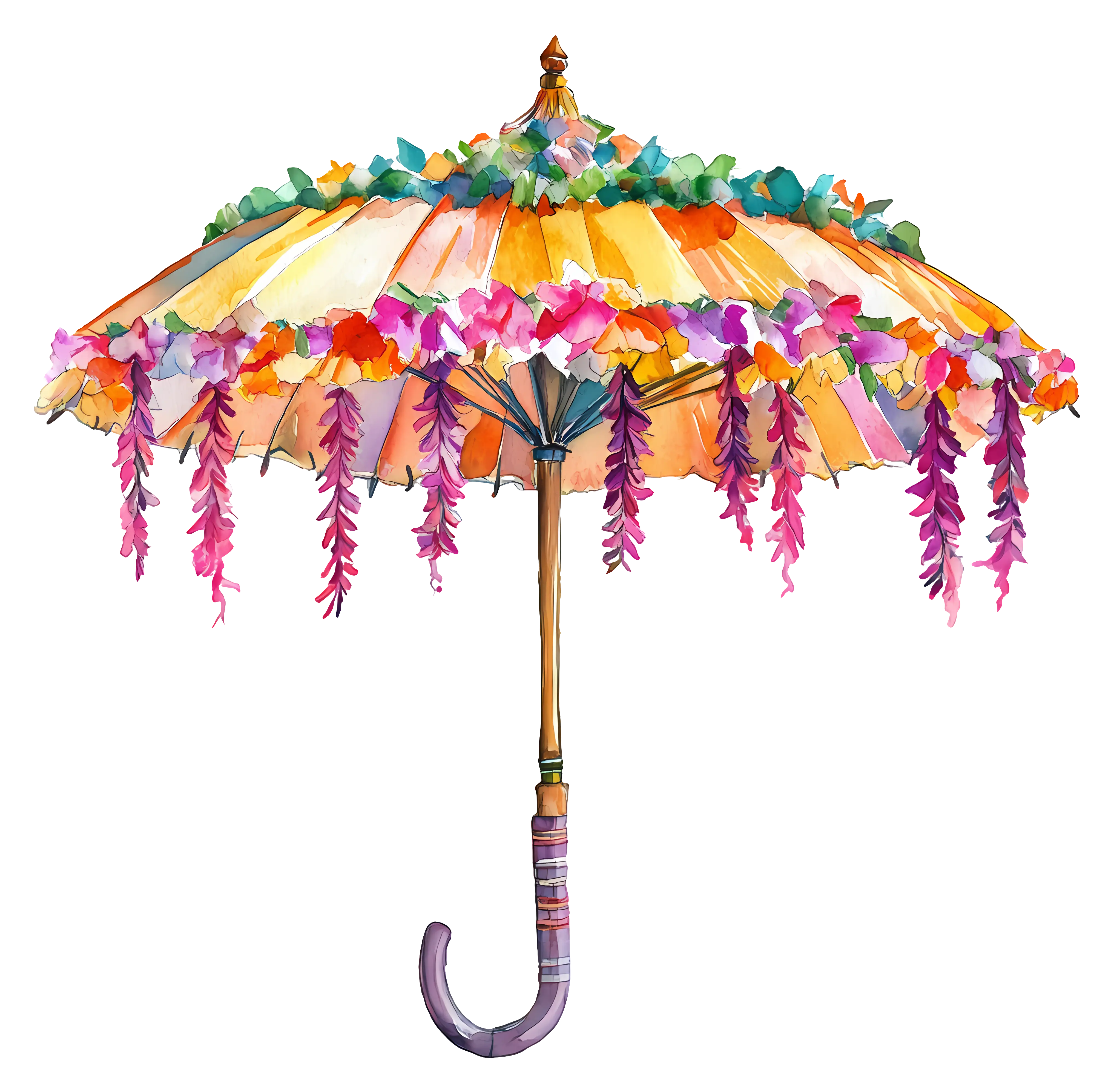 Colorful Floral Umbrella