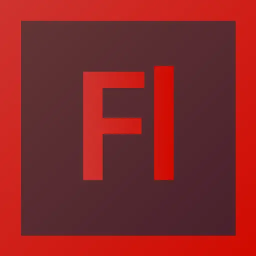 Adobe Flash Icon in Red Square